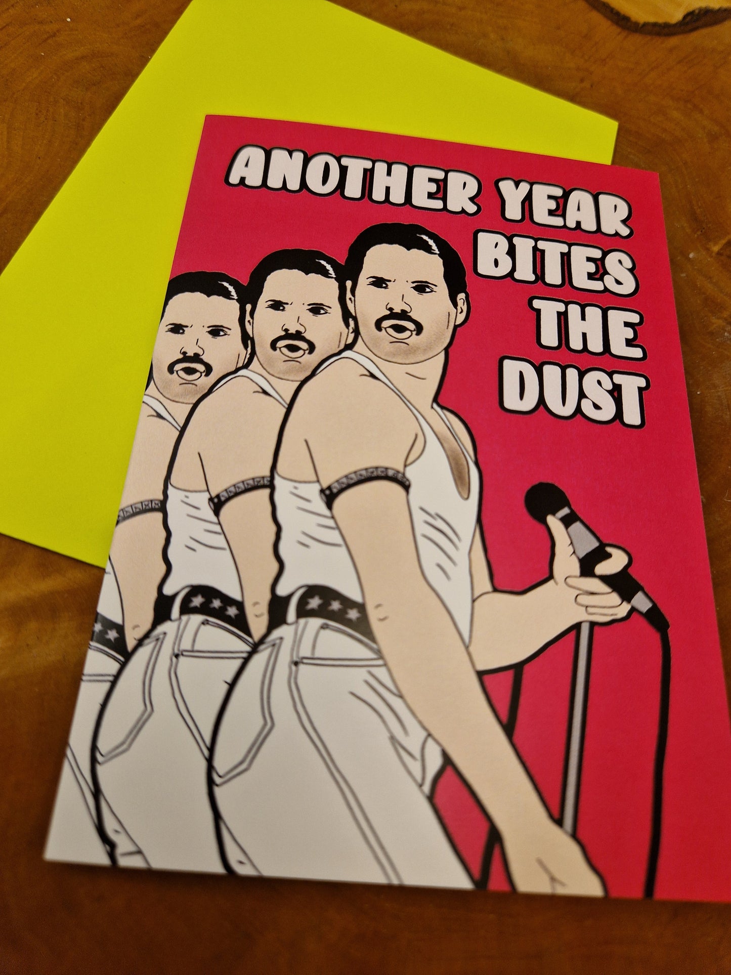 Greeting card- Another year bites the dust