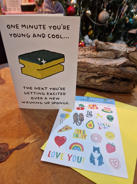 Greeting card- One minute you're young and then