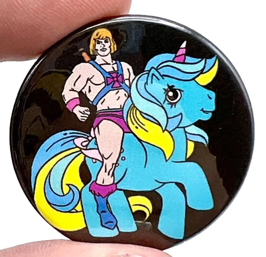 Retro badge - My little He-Man in black