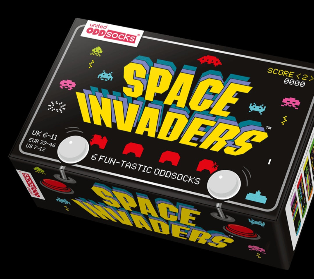 Space Invader Odd Socks Gift Box