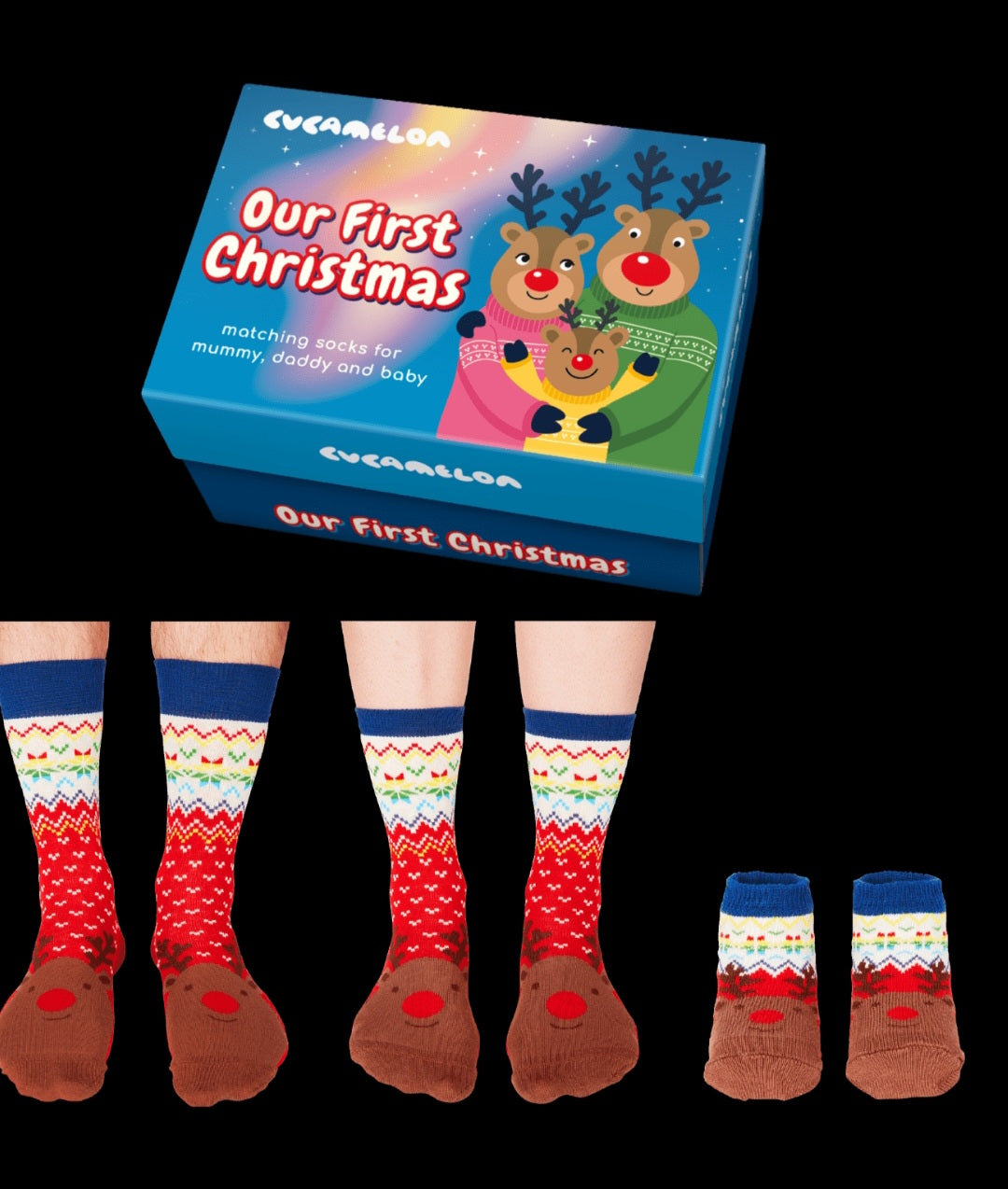 Our First Christmas Socks Gift Set (Cucamelon)