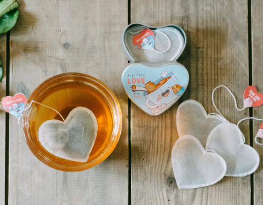 Heart shaped tea bags gift tin | Tin of 5